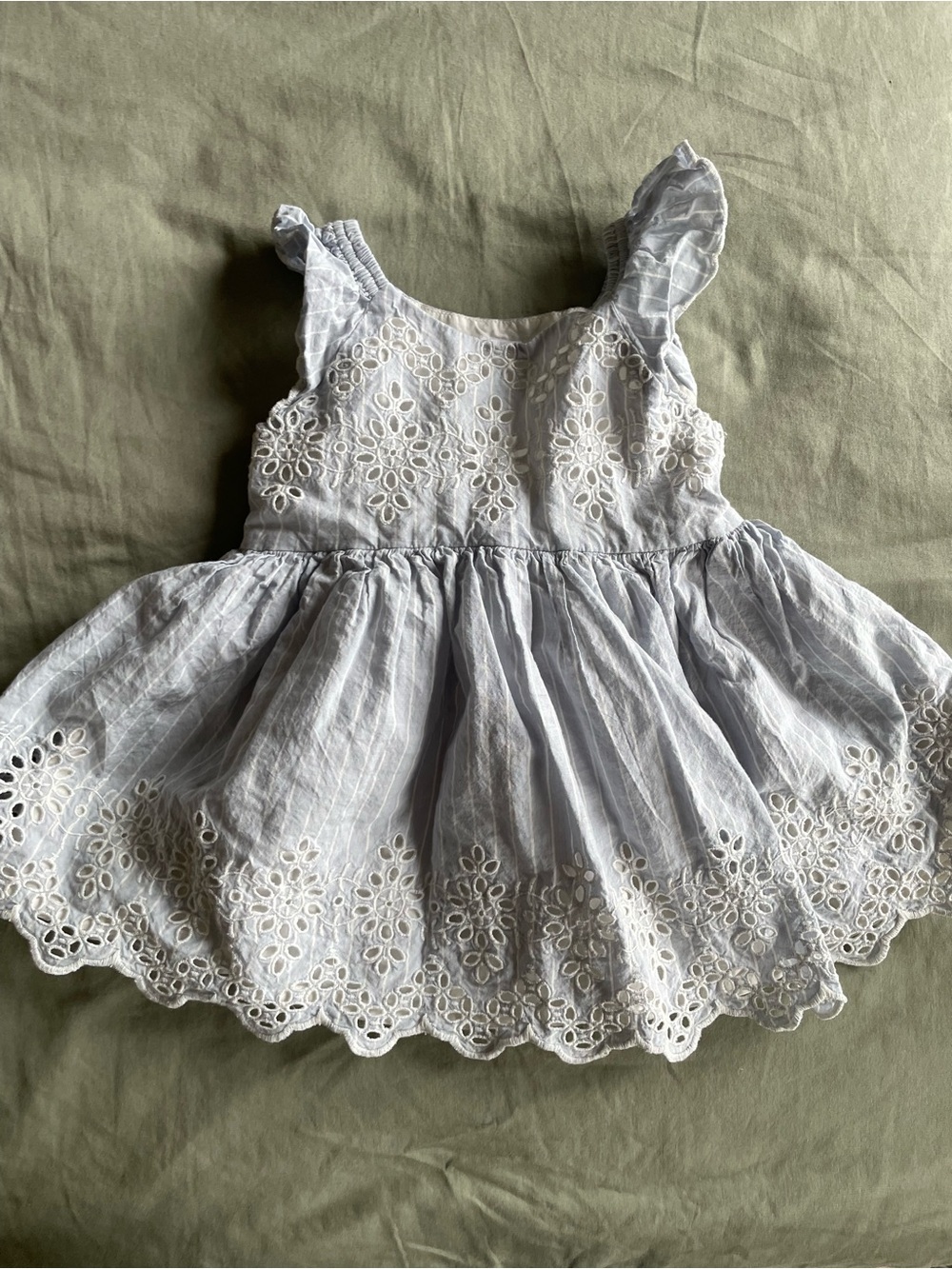 [Baby Gap] Girls' Light Blue Eyelet Ruffle Sundress: 12-18 month